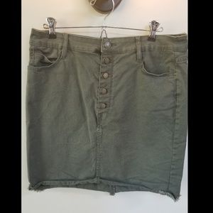 Stretch denim mini skirt